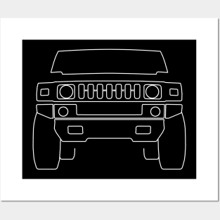 Hummer H2 outline graphic (white) Posters and Art